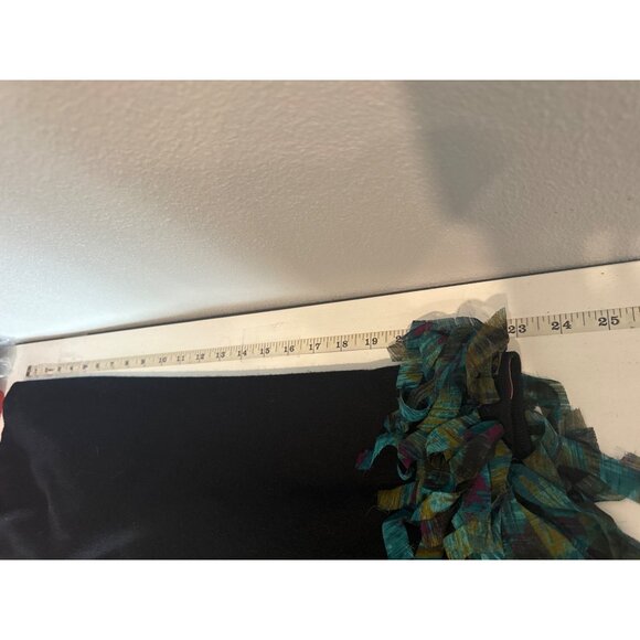 Ruby Rd. Womens Sweater L Teal Fringe V-Neck 3/4-Slv Boho Festival Party Artsy - Picture 6 of 9